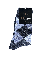 E&F Fashion ruudumustrilised meeste sokid